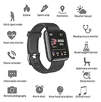 Smart Watch for Men  Women - ID116 Latest Bluetooth Phone Watch 1.3 LED with Daily Activity Tracker, Heart Rate Sensor, BP Monitor, Sports Watch for All Boys  Girls - Black-thumb4
