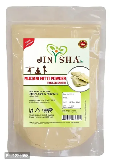 Natural Multani Mitti (Fullers Earth) Powder For Remove Sun Tan Naturally By Jinisha Herbal Products ? Pack of 1 (227 Grams)-thumb0