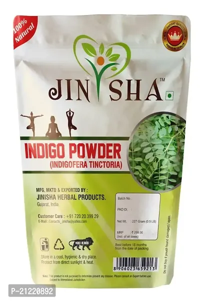 Jinisha Herbal Products Natural Indigo Leaves Powder (Indigofera Tinctoria) for Hair Care and Colorant- (227 Gm)-thumb0