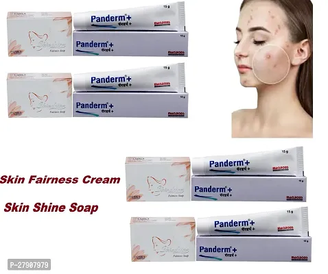 New Penderm + Cream 15 gm   Skinshine Soap 75gm  For Whitening Skin  For Men  Women ( Combo4)