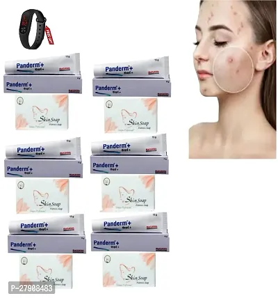 Panderm + Fairness Cream 15gm 6X6 Skin Shine Soap 75gm For Men  Women Free M2 watch  ( Combo 6)