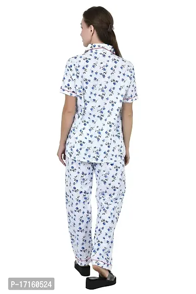 Ldhsati Women Girls Rayon Cotton Printed Top Pyjama Night Suit