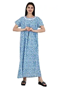 ldhsati Womens Cotton Printed Ankle Length Maternity Free Size Nighty Maxi Dress Night Gown_Sleepwear Super Comfortable  Soft Cotton for Young Lady, Old Lady-thumb2