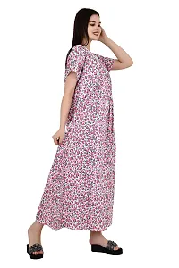 ldhsati Womens Cotton Printed Ankle Length Maternity Free Size Nighty Maxi Dress Night Gown_Sleepwear Super Comfortable  Soft Cotton for Young Lady, Old Lady-thumb3