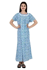 ldhsati Womens Cotton Printed Ankle Length Maternity Free Size Nighty Maxi Dress Night Gown_Sleepwear Super Comfortable  Soft Cotton for Young Lady, Old Lady-thumb1