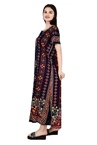 ldhsati Womens Cotton Jaipuri Printed Cotton Nighty Maxi Dress Night Gown-thumb3