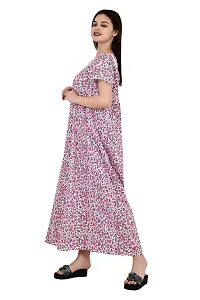 ldhsati Womens Cotton Printed Ankle Length Maternity Free Size Nighty Maxi Dress Night Gown_Sleepwear Super Comfortable  Soft Cotton for Young Lady, Old Lady-thumb4