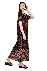 ldhsati Womens Cotton Jaipuri Printed Cotton Nighty Maxi Dress Night Gown-thumb2