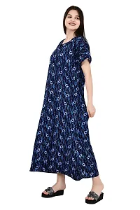 ldhsati Womens Cotton Jaipuri Printed Check Floral Printed Ankle Length Button Open Maternity Free Size Nighty Maxi Dress Night Gown_Sleepwear Super Comfortable  Soft Cotton for Young Lady-thumb4