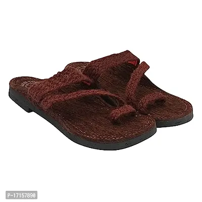 ldhsati Flip-Flops Comfortable House Walk Grass, Slippers for Men's Chappal for Man (Men) Flip Flops Home Use, Office Use, Bath Use, Casual Wear, for Walking Brown-thumb0