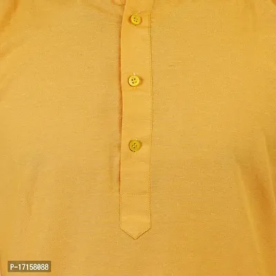 ldhsati Long Straight Kurta for Men's (Man's) Full Sleeves Yellow-thumb5