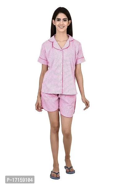 Ldhsati Women Girls Rayon Cotton Printed Top Pyjama Night Suit & Night  Shirt Front Open Night Dress Night Suit for Ladies Night Dress 