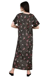 ldhsati Womens Cotton Jaipuri Printed Check Floral Printed Ankle Length Button Open Maternity Free Size Nighty Maxi Dress Night Gown_Sleepwear Super Comfortable  Soft Cotton for Young Lady-thumb4