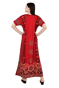 ldhsati Womens Cotton Jaipuri Printed Cotton Nighty Maxi Dress Night Gown-thumb4