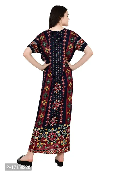 ldhsati Womens Cotton Jaipuri Printed Cotton Nighty Maxi Dress Night Gown-thumb5