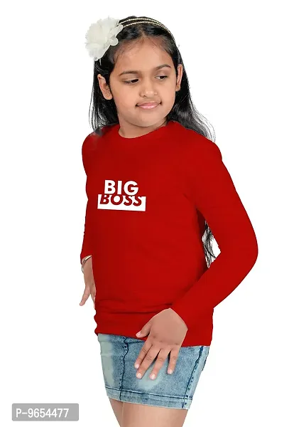 Chombooka Boys' & Girls' Graphics Print Full Sleeve Round Neck Kids' Cotton T Shirt | Red | 14-15 Years | Kids_Big Boss_Red_FS14-thumb3