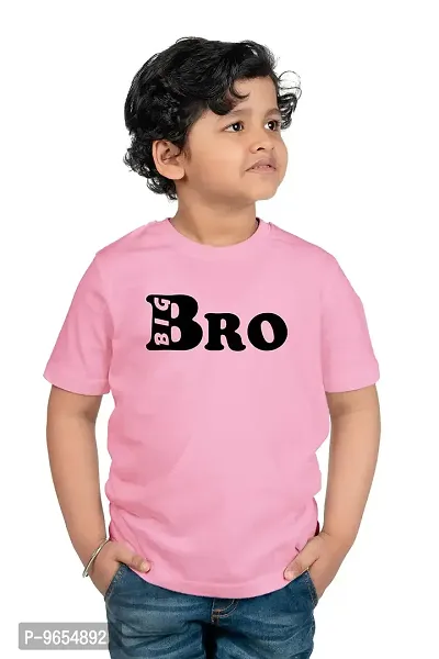 Chombooka Kids Graphics Print Half Sleeve Round Neck Cotton T Shirt | Pink | Kids_Big_Bro_Pink_H.S_2 (Pack of 1)