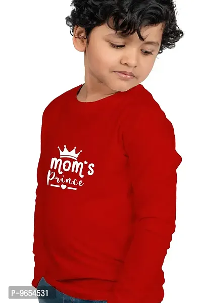 Chombooka Boys Graphics Print Full Sleeve Round Neck Kids' Cotton T Shirt | Red | 12-13 Years | Kids_Mom'sPrince_Red_FS12-thumb3