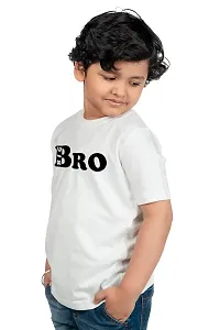 Chombooka Kids Graphics Print Half Sleeve Round Neck Cotton T Shirt | White | Kids_Big_Bro_White_H.S_8 (Pack of 1)-thumb2