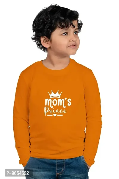 Chombooka Boys Graphics Print Full Sleeve Round Neck Kids' Cotton T Shirt | Mustard | 6-7 Years | Kids_Mom'sPrince_MUS_FS6