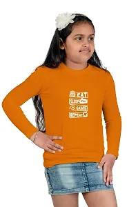 Chombooka Boys' & Girls' Graphics Print Full Sleeve Round Neck Kids' Cotton T Shirt | Mustard | 2-3 Years | Kids_EatSleepGame_MUS_FS2-thumb3