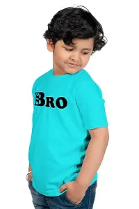 Chombooka Kids Graphics Print Half Sleeve Round Neck Cotton T Shirt | Aqua.Blue | Kids_Big_Bro_Aqua.Blue_H.S_8 (Pack of 1)-thumb2