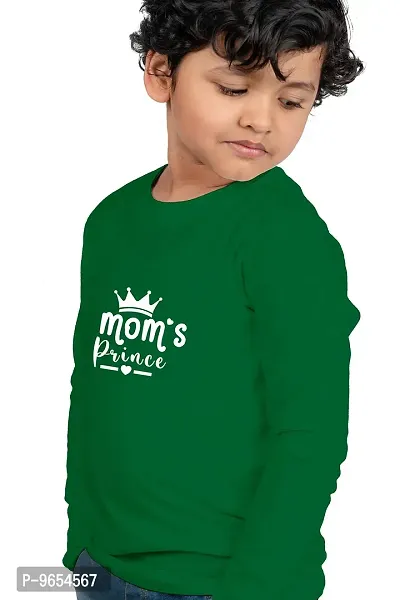 Chombooka Boys Graphics Print Full Sleeve Round Neck Kids' Cotton T Shirt | Green | 6-7 Years | Kids_Mom'sPrince_GR_FS6-thumb3