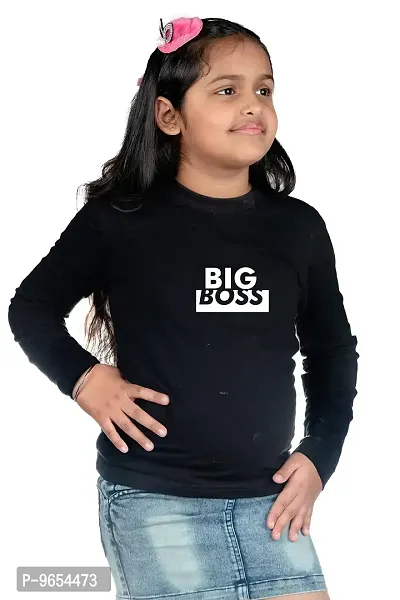 Chombooka Boys' & Girls' Graphics Print Full Sleeve Round Neck Kids' Cotton T Shirt | Black | 2-3 Years | Kids_Big Boss_BK_FS2-thumb3