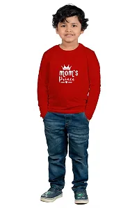 Chombooka Boys Graphics Print Full Sleeve Round Neck Kids' Cotton T Shirt | Red | 12-13 Years | Kids_Mom'sPrince_Red_FS12-thumb1