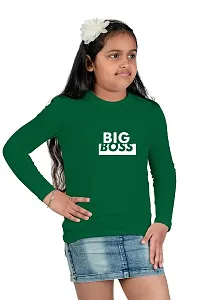 Chombooka Boys' & Girls' Graphics Print Full Sleeve Round Neck Kids' Cotton T Shirt | Green | 8-9 Years | Kids_Big Boss_GR_FS8-thumb2