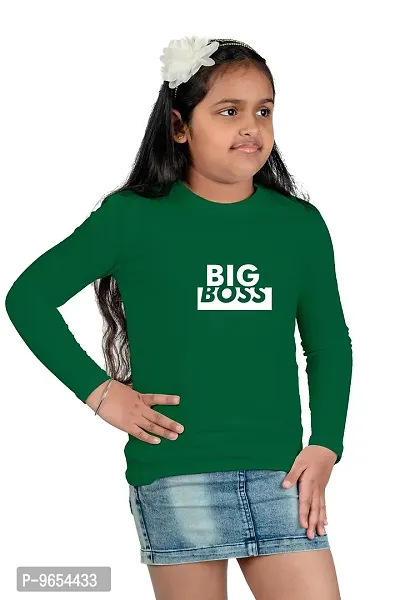 Chombooka Boys' & Girls' Graphics Print Full Sleeve Round Neck Kids' Cotton T Shirt | Green | 8-9 Years | Kids_Big Boss_GR_FS8-thumb3