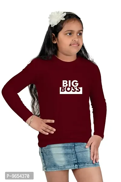 Chombooka Boys' & Girls' Graphics Print Full Sleeve Round Neck Kids' Cotton T Shirt | Maroon | 8-9 Years | Kids_Big Boss_MAR_FS8-thumb3