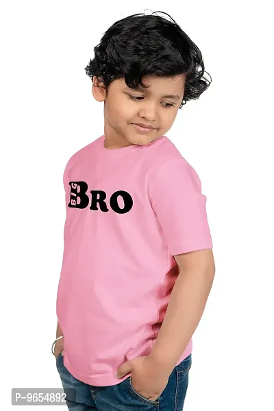 Chombooka Kids Graphics Print Half Sleeve Round Neck Cotton T Shirt | Pink | Kids_Big_Bro_Pink_H.S_2 (Pack of 1)-thumb3