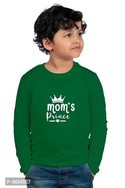 Chombooka Boys Graphics Print Full Sleeve Round Neck Kids' Cotton T Shirt | Green | 6-7 Years | Kids_Mom'sPrince_GR_FS6