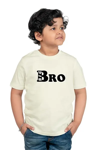 Chombooka Boy's Graphic Print Regular Round Neck Halfsleeve T-Shirt (Lemon, 5Years-6Years) RN_HS_Kids_BigBro