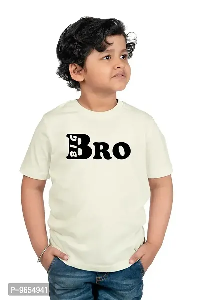 Chombooka Kids Graphics Print Half Sleeve Round Neck Cotton T Shirt | Lemon | Kids_Big_Bro_Lemon_H.S_12 (Pack of 1)