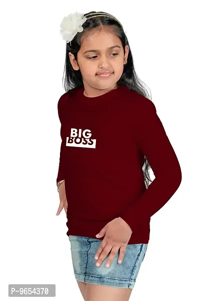 Chombooka Boys' & Girls' Graphics Print Full Sleeve Round Neck Kids' Cotton T Shirt | Maroon | 8-9 Years | Kids_Big Boss_MAR_FS8-thumb4