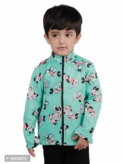 Chombooka Kids Full Sleeves Cartoon Printed Jacket_Mintgreen_12