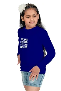 Chombooka Boys' & Girls' Graphics Print Full Sleeve Round Neck Kids' Cotton T Shirt | RoyalBlue | 8-9 Years | Kids_EatSleepGame_RB_FS8-thumb2