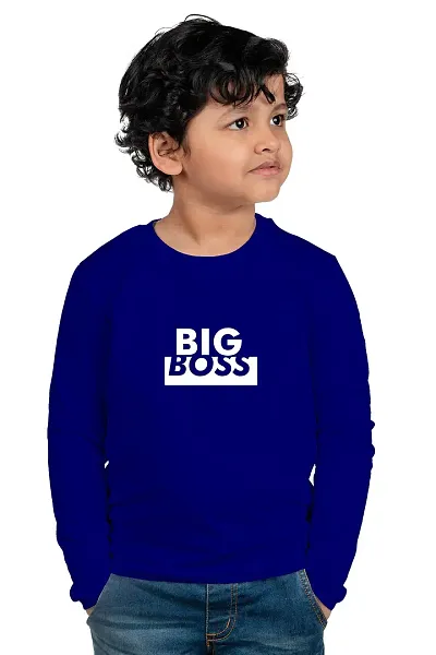 Chombooka Boys' & Girls' Graphics Print Full Sleeve Round Neck Kids' T Shirt | | 2-3 Years | Kids_Big Boss_RB_FS2