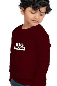 Chombooka Boys' & Girls' Graphics Print Full Sleeve Round Neck Kids' Cotton T Shirt | Maroon | 8-9 Years | Kids_Big Boss_MAR_FS8-thumb1