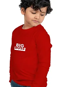 Chombooka Boys' & Girls' Graphics Print Full Sleeve Round Neck Kids' Cotton T Shirt | Red | 14-15 Years | Kids_Big Boss_Red_FS14-thumb1