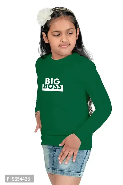 Chombooka Boys' & Girls' Graphics Print Full Sleeve Round Neck Kids' Cotton T Shirt | Green | 8-9 Years | Kids_Big Boss_GR_FS8-thumb4