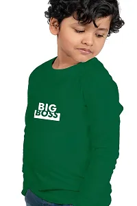 Chombooka Boys' & Girls' Graphics Print Full Sleeve Round Neck Kids' Cotton T Shirt | Green | 8-9 Years | Kids_Big Boss_GR_FS8-thumb1