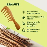 Pure Neem Wooden Wide Tooth Comb | Neem Wood Hair Comb For Women And Men | Hair Growth | Anti Dandruff | Detangling Comb Pack Of 1-thumb1