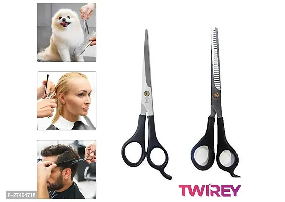 Stainless Steel Hair Cutting Scissor For Men Women Professional Salon Barber Hairdressing Styling Tool Kit Set Of 2-thumb3