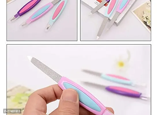 Twirey 2 In 1 Manicure Pedicure Nail File Tool Cuticle Trimmer Cutter Remover For Women (Colour May Vary)- Pack Of 1-thumb3