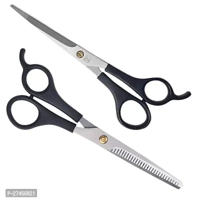 Long Professional Sharp Stainless Steel Hair Cutting Scissor With Double Thinning Scissor 6.5 Inch (Set Of 2)-thumb0