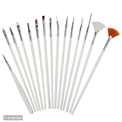 Twirey Acrylic Nail Art Design Painting Tool Pen Polish White Nail Brush Set 15Pcs-thumb0