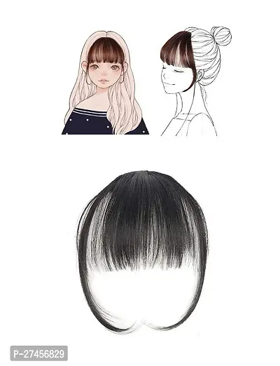 Clip in Bangs Front Neat Air Fringe One Piece Clip in Fringe Hair Extensions With Temples For Women-thumb0